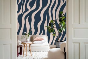 Fototapet, Zebra Lines, Blue &amp; Pink, Rebel Walls
