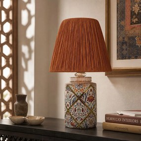 Veioză teracotă cu abajur din sfoară din hârtie (înălțime 40 cm) Alev – Opviq lights