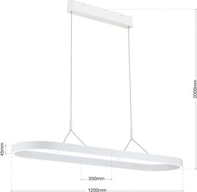 Lustra LED ovala iluminat sus si jos CARRARA alb