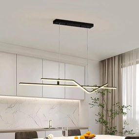 Lustră LED Elegantă cu Telecomandă WiFi 2.4G, Lumină Reglabilă Rece/Calda/Neutră, 120cm, Iluminare Premium și Stil Contemporan DM-G4125 Negru
