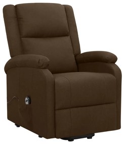 329704 vidaXL Fotoliu cu ridicare, maro închis, material textil