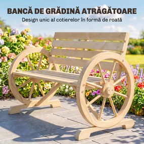 Outsunny Banca Country Fonta 127×60×85 cm – 2‑locuri cu Cotiere Rotative Neagra | Aosom Romania