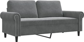 vidaXL Canapea cu 2 locuri, gri închis, 140 cm, catifea
