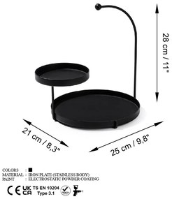 Suport bijuterii Knidos Negru 25x28x21 cm