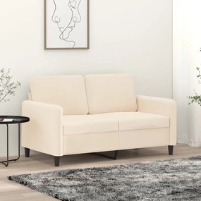 Canapea cu 2 locuri, crem, 120 cm, catifea Crem, 138 x 77 x 80 cm