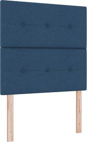 vidaXL Tăblie LED cu benzi LED cu headboard albastru 100 cm țesătură