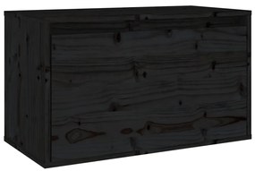 813453 vidaXL Dulap de perete, negru, 60x30x35 cm, lemn masiv de pin