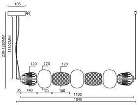 Lustră LED pe cablu CARO LED/42W/230V crom