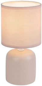 Lampa de masa ceramica si abajur roz Daphni