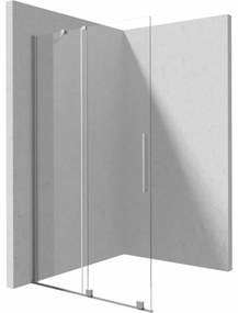 Paravan dus sticla securizata walk-in cu usa glisanta, 120x195 cm, otel slefuit, Deante Prizma Otel slefuit, 1200x1950 mm