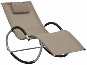 vidaXL Șezlong cu pernă, gri taupe, textilenă