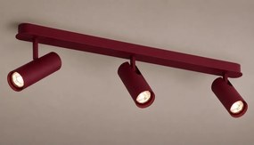 Plafoniera cu 3 spoturi directionabile cu bec GU10 Linca burgundy