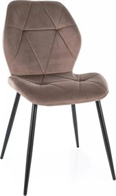 Scaun RICK, cappuccino - Bluvel 38, stofa catifelata/metal, 48x56x86 c