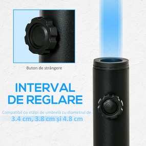 Outsunny Suport pentru Umbrelă de Terasă, Bază pentru Umbrelă pentru Patio, Ponton, Grădină și Curte, Negru | Aosom Romania