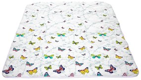 Pilota Alcam fluturi multicolori, microfibra matlasata, 200x220 cm, 250g/mp