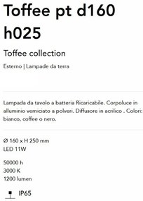 Lampa LED exterior cu baterie reîncarcabila, IP65, Toffee pt d160 h025, Antracit