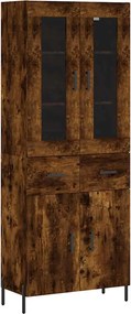 vidaXL Dulap înalt, stejar fumuriu, 69,5x34x180, lemn compozit