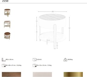 Masuta auxiliara design LUX Walnut-Bej