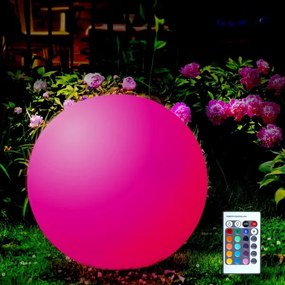 Lampă LED RGBW solară BALL LED/3,7V 1500 mAh d. 50 cm IP65 + telecomandă