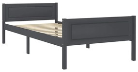 322125 vidaXL Cadru de pat, gri, 100x200 cm, lemn masiv de pin
