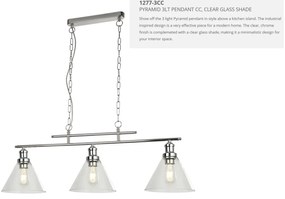 Lustra suspendata design clasic Pyramid silver satin 1277-3SS SRT