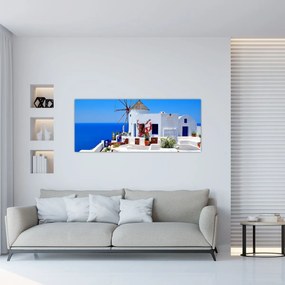 Tablou - Casă mică în Grecia (120x50 cm)