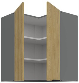 Dulap superior de bucătărie de colț Carminia 60x60 GN-72 2F (90) (stejar cremona + antracit). 1127938