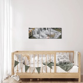 Tablou cu cascade (cu ceas) (90x30 cm)