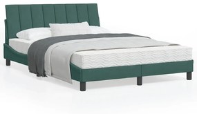 3207840 vidaXL Cadru de pat cu tăblie, verde închis, 120x200 cm, catifea