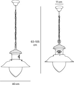 Lustra exterior IP44 realizata manual din alama Amalfi