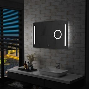 vidaXL Oglindă cu led de perete de baie cu senzor tactil, 100 x 60 cm