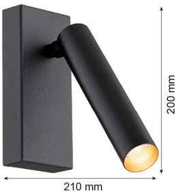 Spot LED de perete RIO LED/4,2W/230V 3000K negru Argon 8328