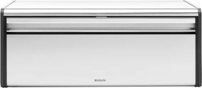 La mâna a doua: Cutie de paine Brabantia Fall Front 107852, 18 L, 46.5x25 cm, Montare lanaga perete, Fara amprenta, Inox/mat