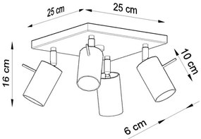 Plafonieră spot RING 4xGU10/40W/230V