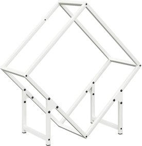 vidaXL Suport pentru lemne de foc alb 60x25x60 cm Oțel laminat la rece
