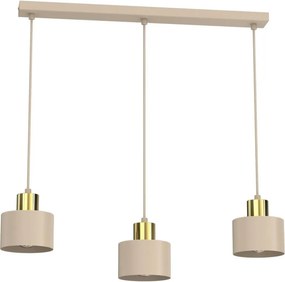 Lustră suspendată pe cablu PARKLA 3xE27/15W/230V bej/auriu
