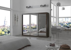 Dulap cu usi glisante 250x215 cm, Chester, ADRK Furniture (Culoare: Ciocolata)