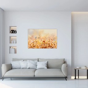 Tablou - Frunze în culori de toamnă, pictură în ulei (90x60 cm)