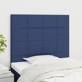 3116312 vidaXL Tăblii de pat, 2 buc, albastru, 80x5x78/88 cm, textil
