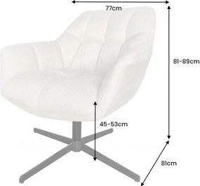 Fotoliu pivotant cu inaltime reglabila Papillon, stofa sampanie bej