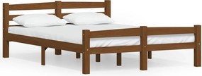 vidaXL Cadru de pat, maro miere, 140x200 cm, lemn masiv de pin