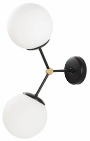 Aplica de Perete Damar - 6342, 2 Becuri, Soclu E27, Max 40W, Culoare Negru / Alb