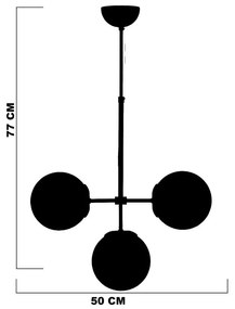 Lustră alb-auriu cu abajur din sticlă ø 15 cm Seagull – Squid Lighting