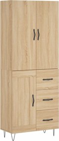 vidaXL Dulap înalt, stejar sonoma, 69,5x34x180 cm, lemn compozit