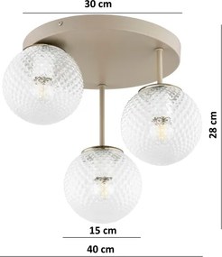 Brilagi - Plafonieră STELLA 3xE27/60W/230V bej/auriu