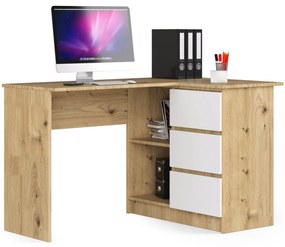 Masă PC de colț Bodhi (Stejar artisan + Alb) (D). 1070966