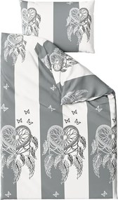 Lenjerie de pat flanelata TIRSO gri-alb Dimensiune lenjerie de pat: 70 x 90 cm | 140 x 220 cm