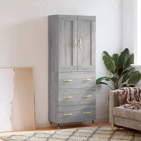 vidaXL Dulap înalt, gri sonoma, 69,5x34x180 cm, lemn compozit