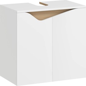 HOMCOM Dulap Sub Lavoar pentru Baie, Dulap de Depozitare cu Uși Soft-Close, pentru Lavoar fără Coloană, Alb | Aosom Romania