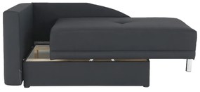 Canapea extensibilă, material textil gri-negru, stânga, LAUREL